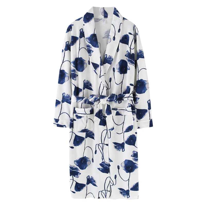 Фабричная цена яркий женский халат хлопковый Халат с длинным рукавом женская