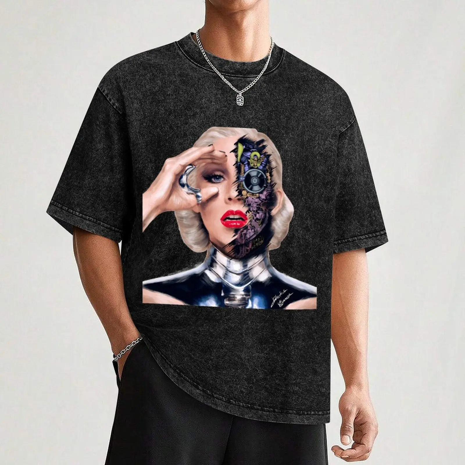 Футболка Xtina-Bionic уличная одежда винтажная аниме футболка мужские футболки для