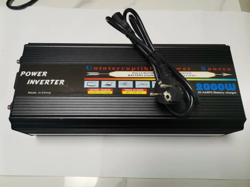 

UPS Backup 2KW 2000W DC 12V TO AC 220V 50HZ Modified Wave Inverter+Battery Charger & UPS,Quiet and Fast Charging