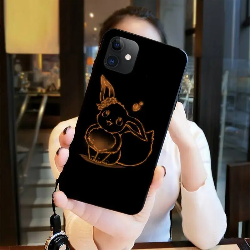 Милый чехол для телефона Pokemon Eevee iphone 13 12 11 Pro Max Mini XS 8 7 Plus X SE 2020 XR |