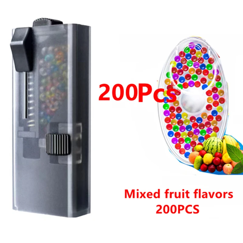 

200PCS DIY Cigarette Popping Capsules and Push Box Handy Portable Explosion Beads Pusher Box Tool Mixed Mint Smoking Crush Balls