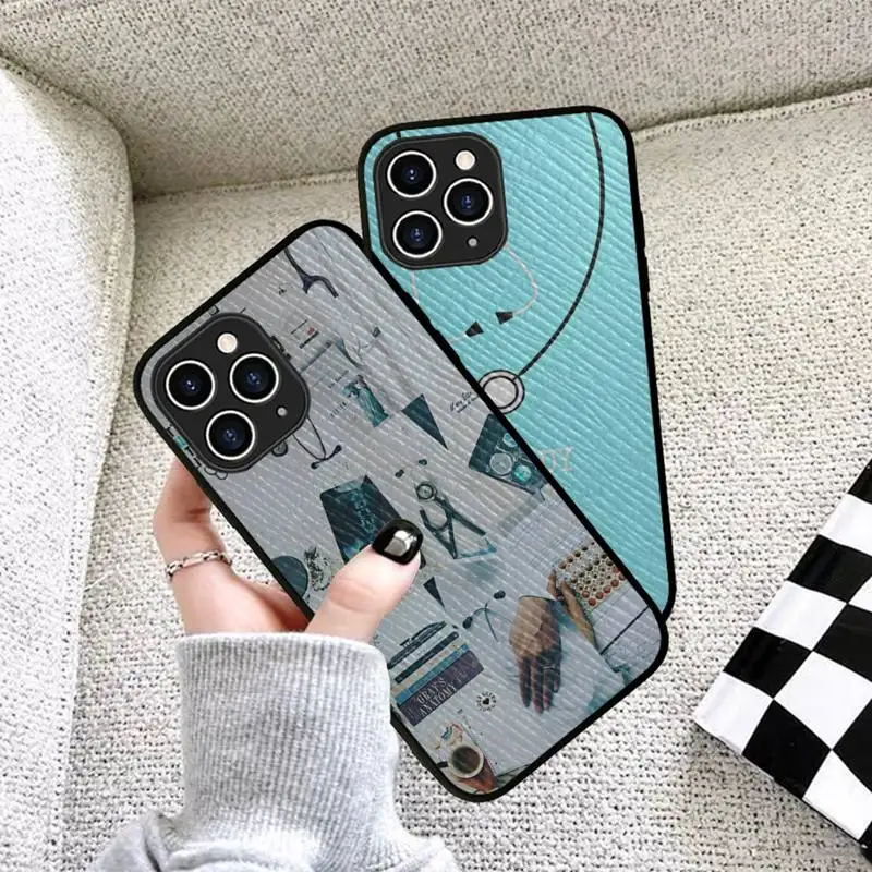 

RuiCaiCa Nurse Medical Medicine Health Heart Phone Case Hard Leather Case for iPhone 11 12 13 Mini Pro Max 8 7 Plus SE 2020 X XR