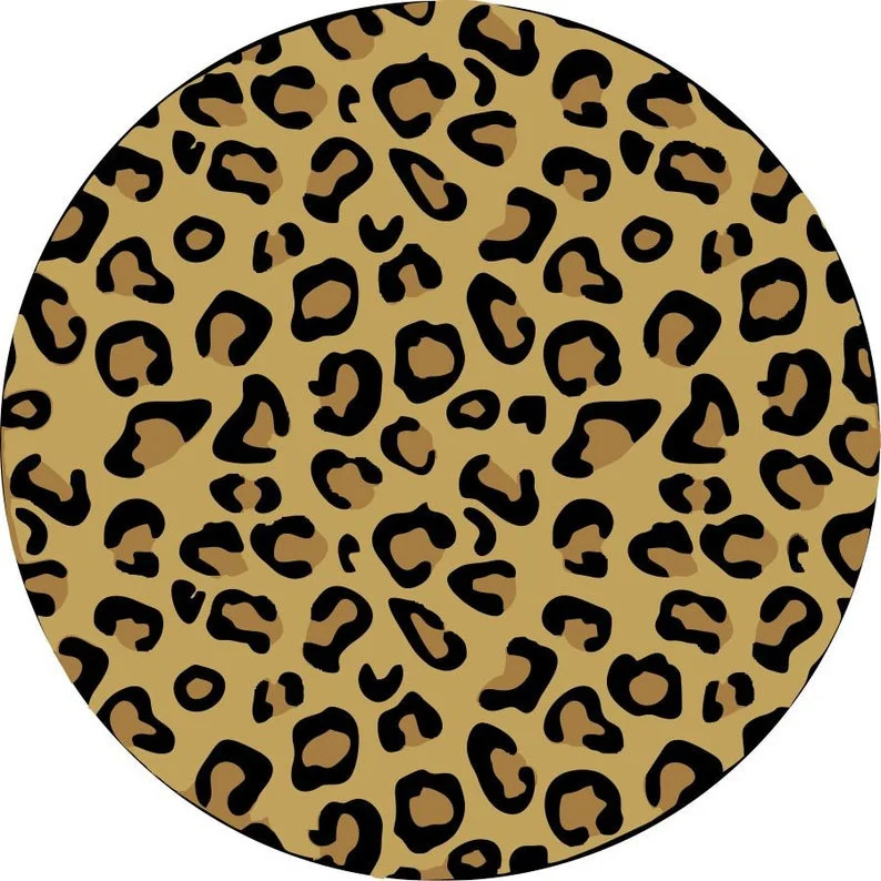

Leopard / Cheetah Print Spots 2 Spare Tire Cover for any Vehicle, Make, Model and Size - Jeep, RV, Travel Trailer,