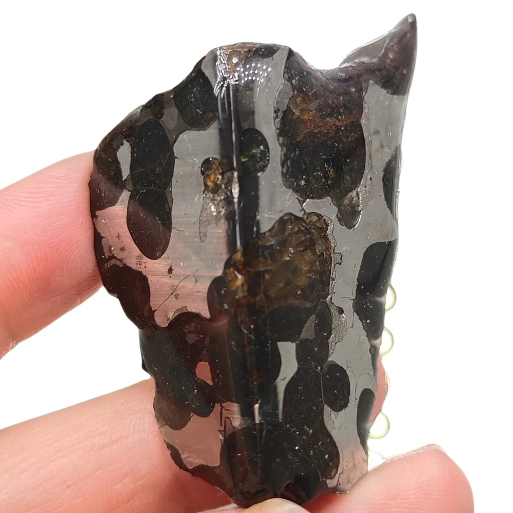 52 7 г серио палласти метеорит ломтик оливин натуральный образец материал