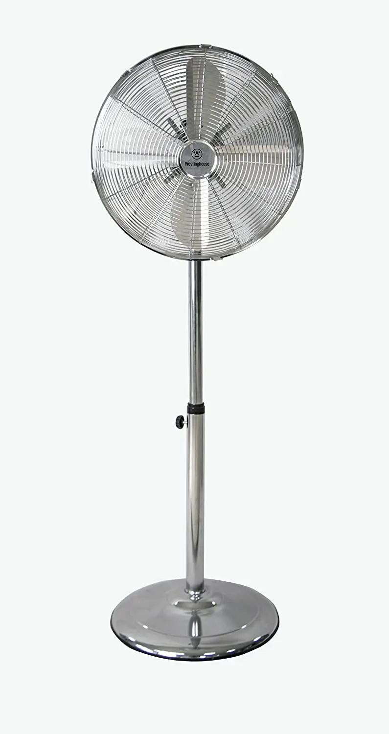 

Vintage Metal Pedestal Fan - 16” Stand Fan Made with 3-Speed Setting, 4 Heavy-Duty Blades, -2 Polarized Plug, Telescopic Adjus