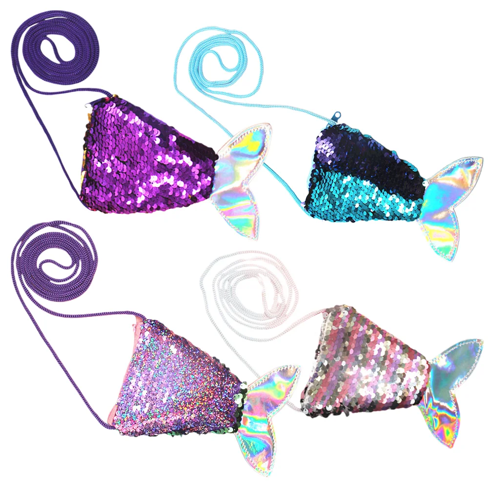 

Mermaid Purse Phone Crossbody Women Pouch Lipstick Wallet Girl Cell Rhinestone Sequin Tail Favors Party Purses Bling Decorative