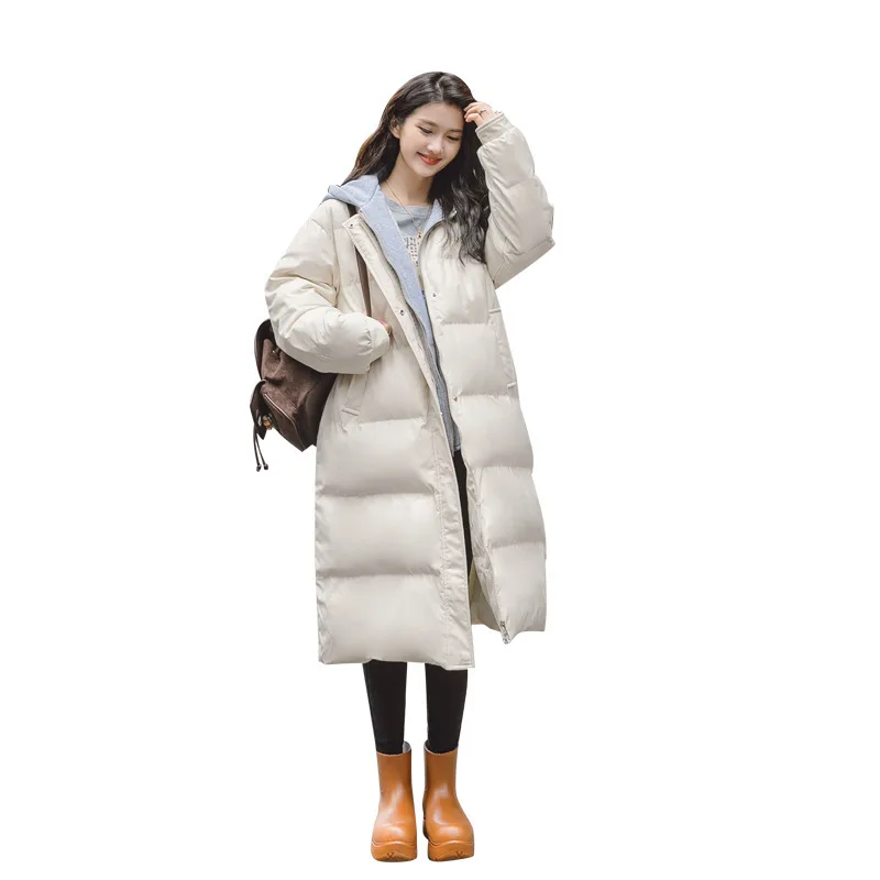 2022 Women Jacket Parka Warm Thick Long Cotton Coats Black Loose Oversize Autumn Winter Hooded Coat Female Oversized Outerwear