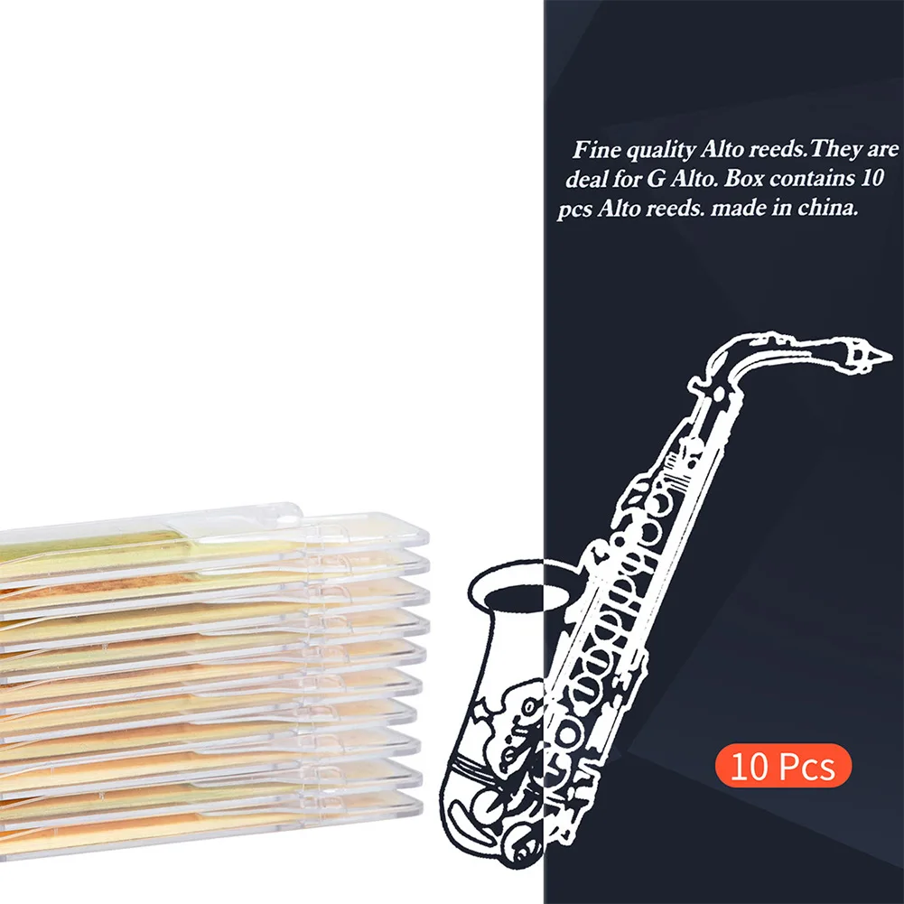 

Hot Sale Brand New Alto Saxophone Reeds 10pcs 10pcs/Pack Accessories Alto Sax Reeds Eb For Jazz Performers Free-Blowing