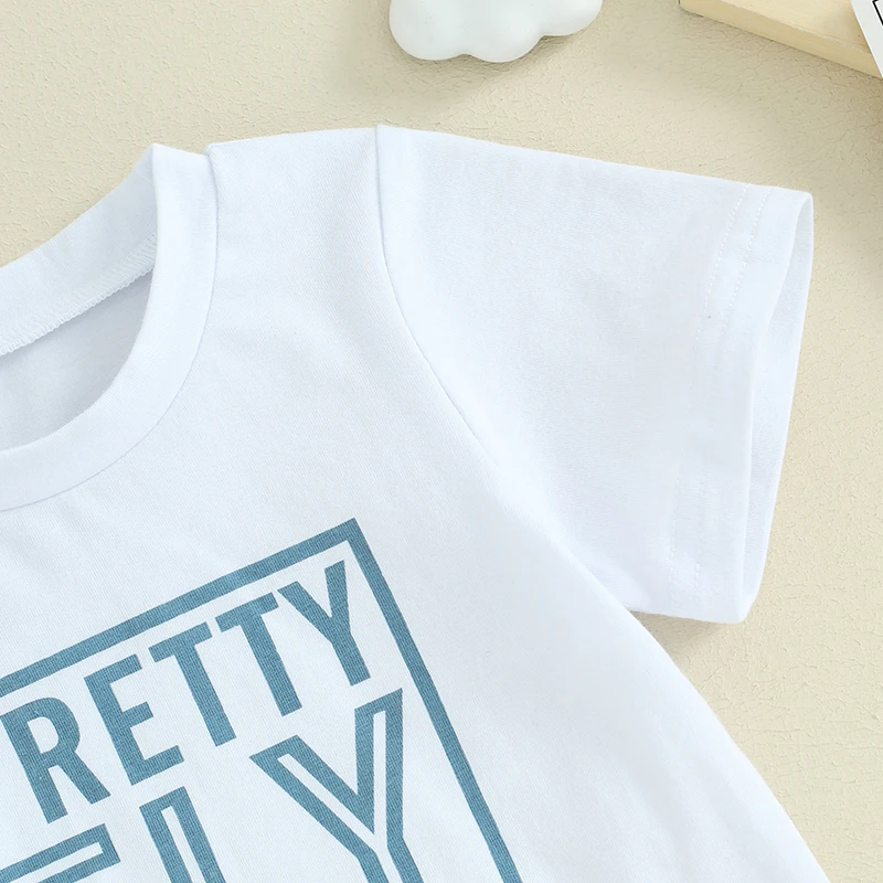 Летняя одежда для маленьких мальчиков красивая Летающая футболка с надписью