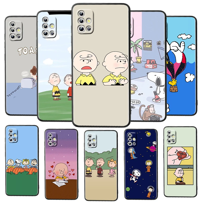 

Cartoon Anime Snoopy Cute For Samsung Galaxy A52S A72 A71 A52 A51 A12 A32 A21S 4G 5G Fundas Soft TPU Black Phone Case Capa Coque