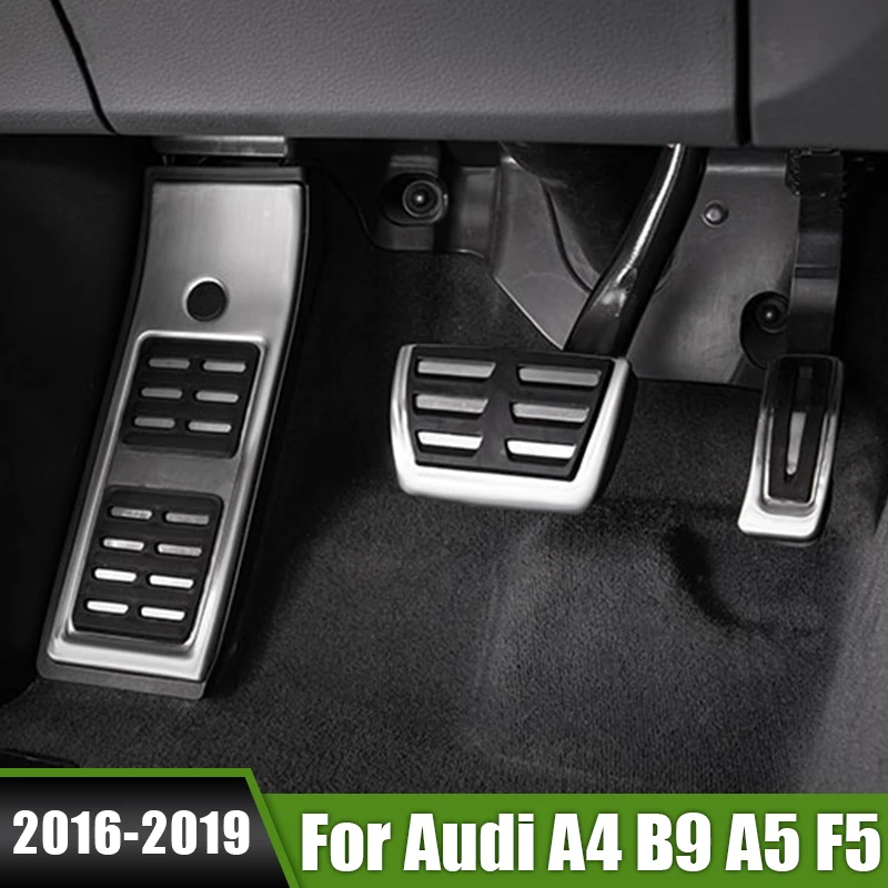 

For Audi A4 B9 A5 F5 2016 2017 2018 2019 Stainless Car Accelerator Fuel Brake Foot Rest Pedals Cover Anti-Slip Pads Accessories