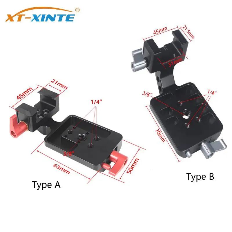 

Vertical Shooting Bracket Camera Mount 1/4 3/8 Hole for DJI Ronin RS2/RS3/RS3PRO Handheld Gimbal Stabilizer Mounting Clamp Plate