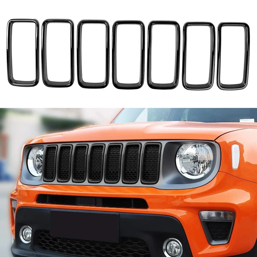 

Гоночные грили для Jeep Renegade 2019-2022, вставная сетка, вентиляционная рамка, кольцо, выпускное отверстие, внешний стиль