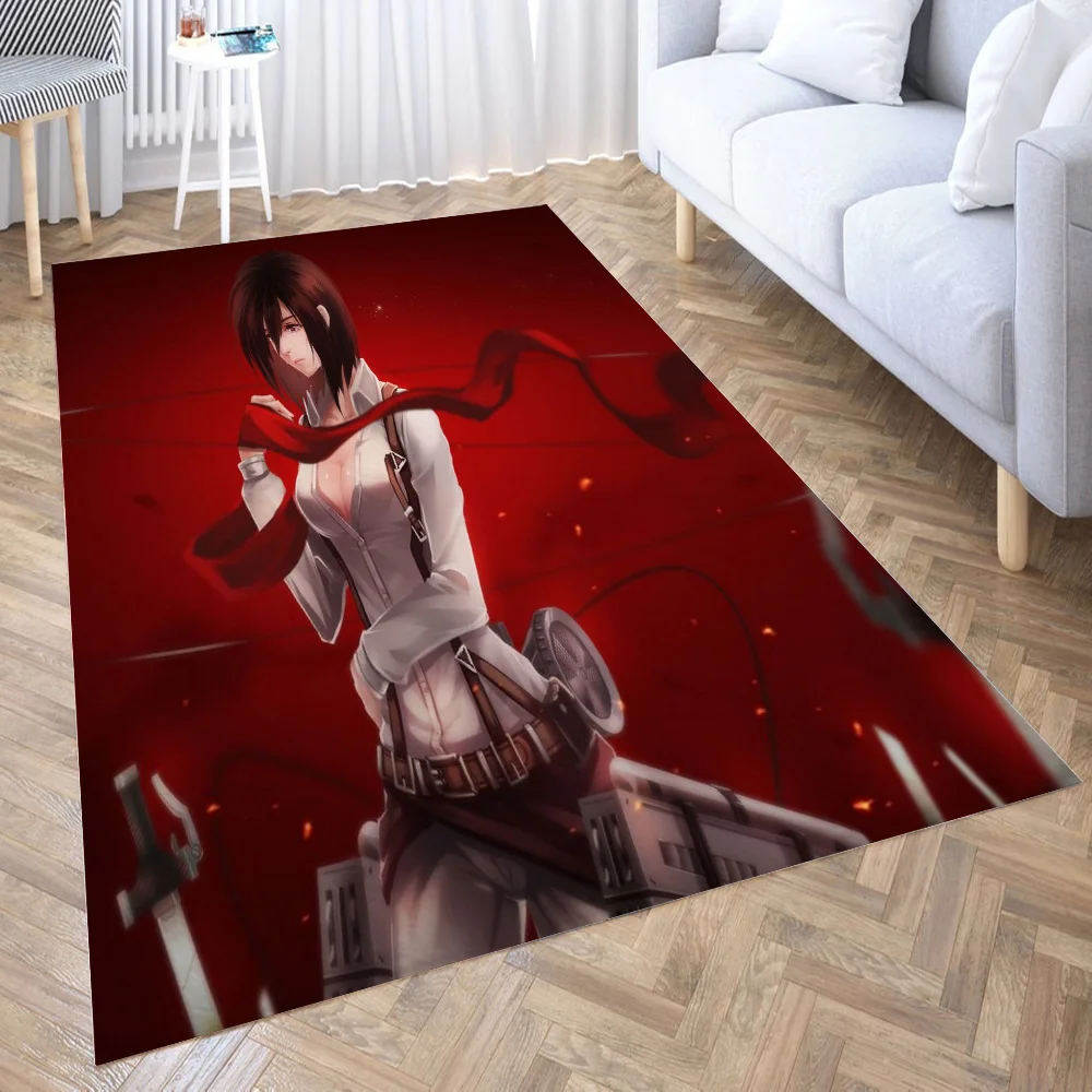 

Mikasa Ackerman Shingeki N Rug Floor Mats Carpet for Living Room Doormat Plush Non-slip Chair Mat Bathroom Carpet