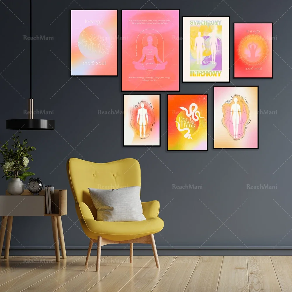 Плакат Halo градиентный ретро-плакат ценная цитата ретро-зернистый градиент