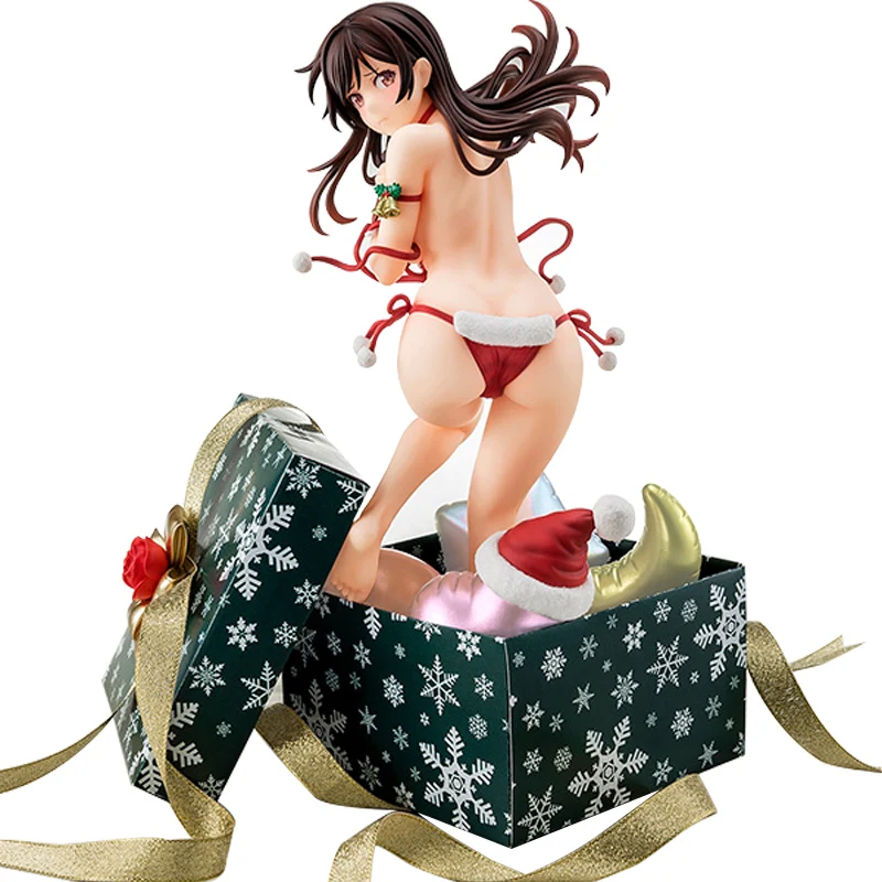 

Genuine Original Anime Rent Girlfriend Ichinose Chizuru Figure 24CM PVC Christmas Dress Sexy Bikini Gift Box Model Dolls Toy