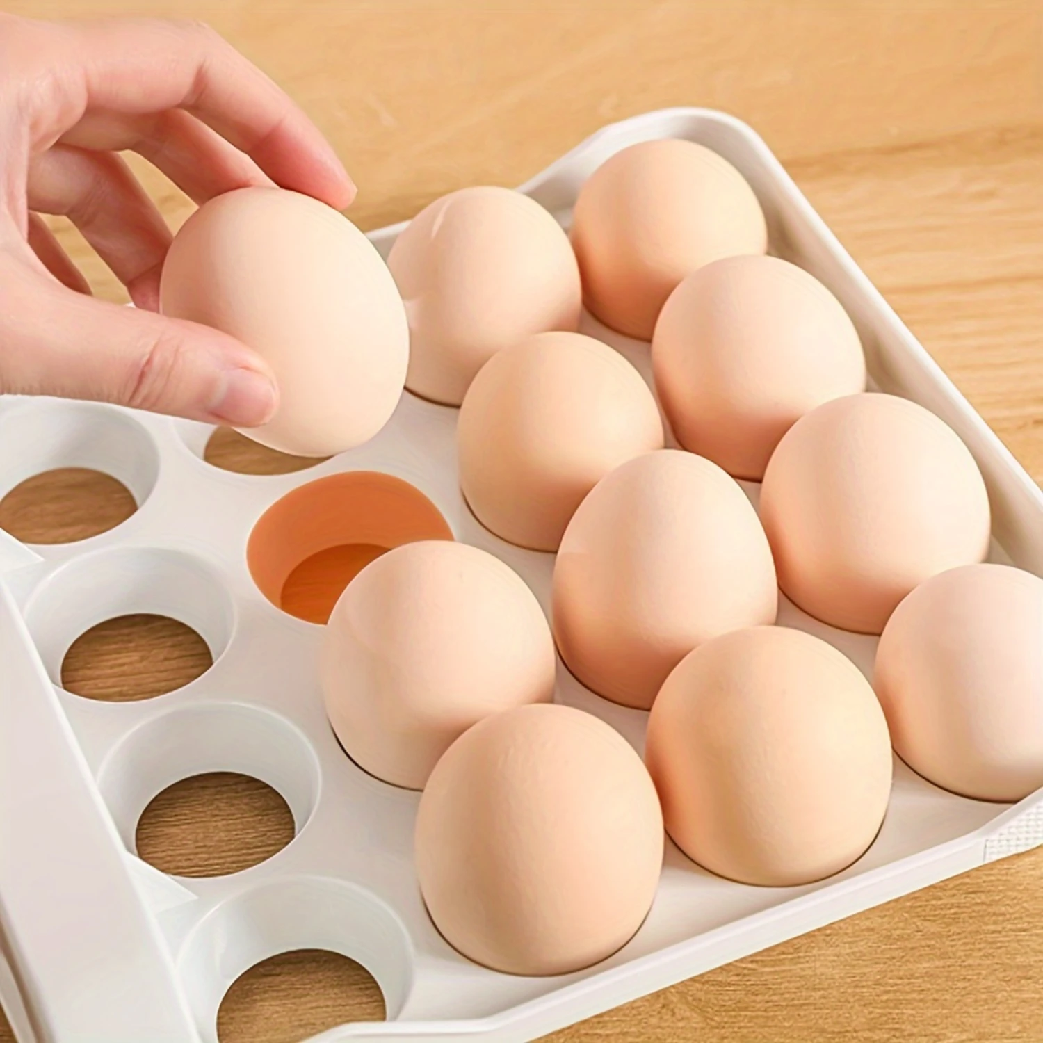 Органайзер для яиц в форме прозрачного ящика упаковке — штабелируемое и