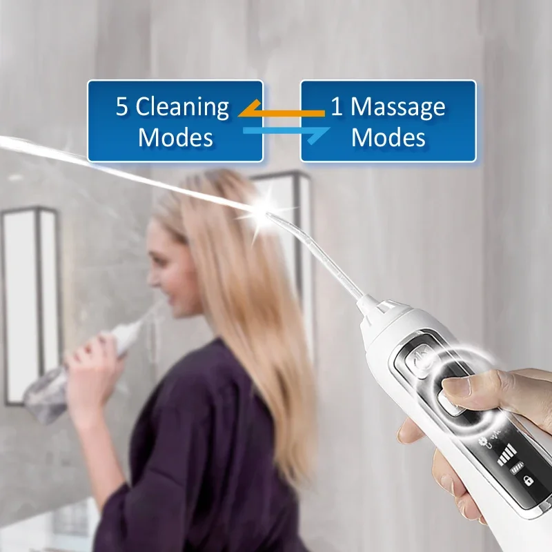 Портативный водный Флоссер V580 устройство для чистки зубов 6 режимов 320 мл IPX7