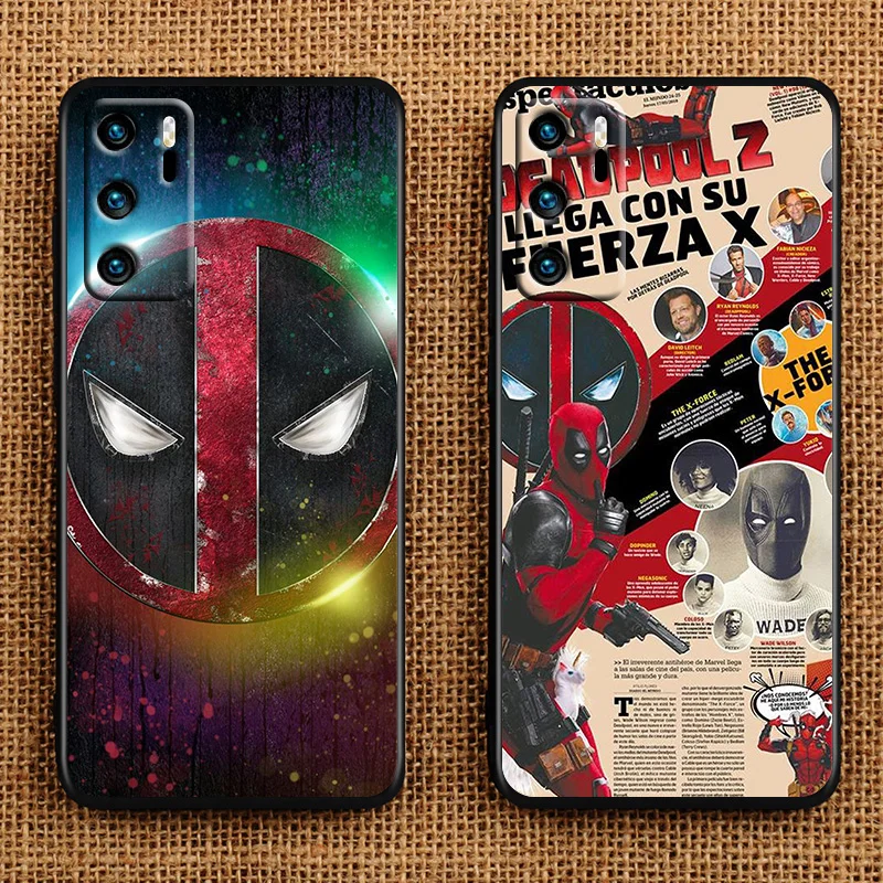 Чехол для телефона Marvel Дэдпул Huawei P50 P40 P30 P20 P10 Pro Lite E 2019 2017 дюйма черный силиконовый