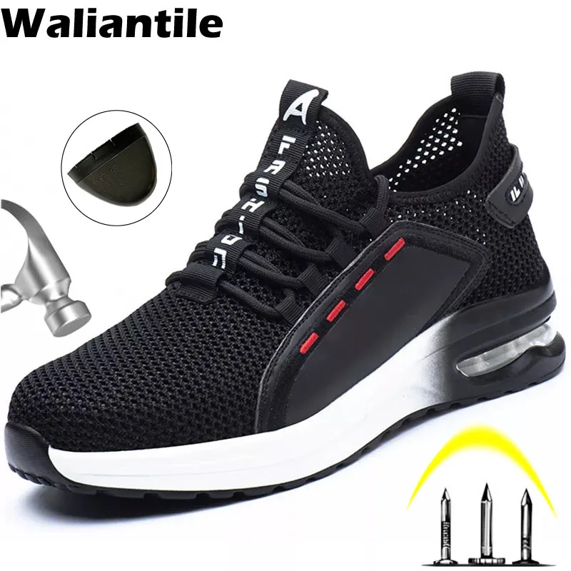 Clearance Summer Breathable Work Shoes For Men Women Puncture Proof Safety Shoes Boots Men Steel Toe Indestructible Sneakers