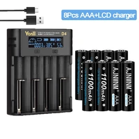aaa battery 1 2v ni mh aaa rechargeable battery 1100mah batteries 3a bateria baterias with lcd battery charger for aa aaa