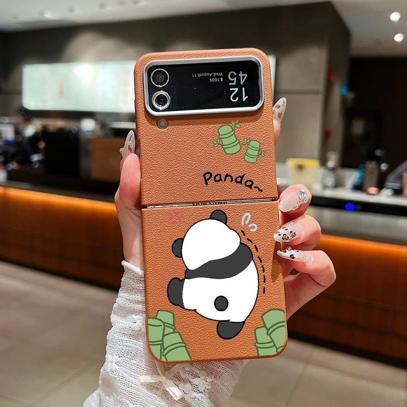 Чехол без головы с пандой для Samsung Galaxy Z Flip6 Flip5 Flip4 силиконовый складной чехол