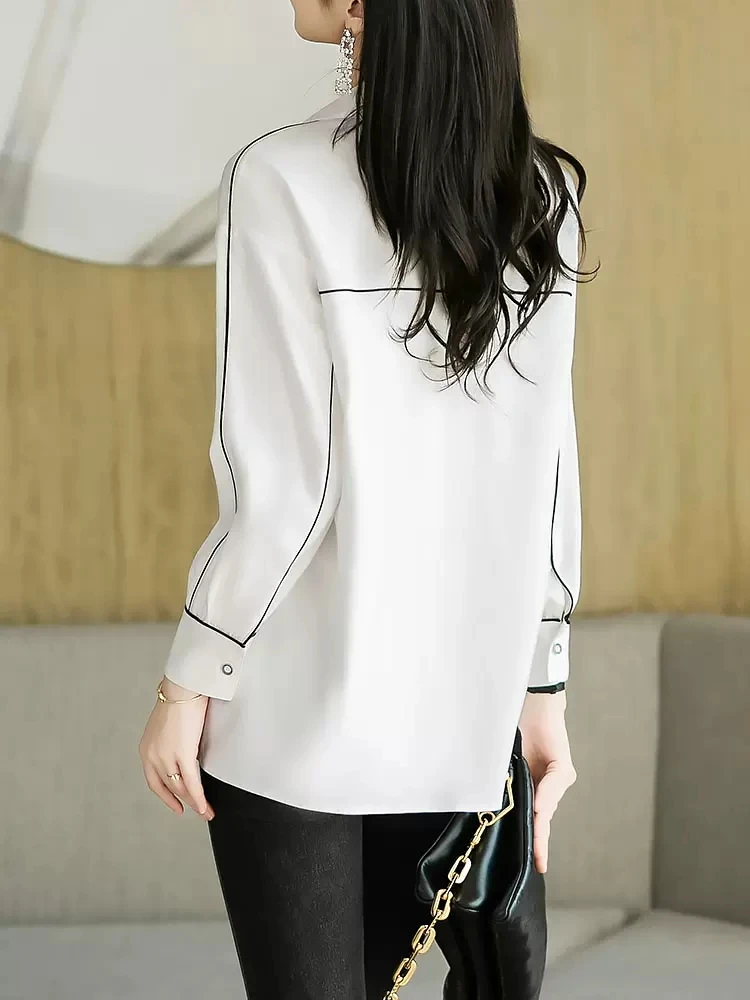 Модные белые рубашки 2023 новая женская одежда Весна Осень Элегантная блузка с