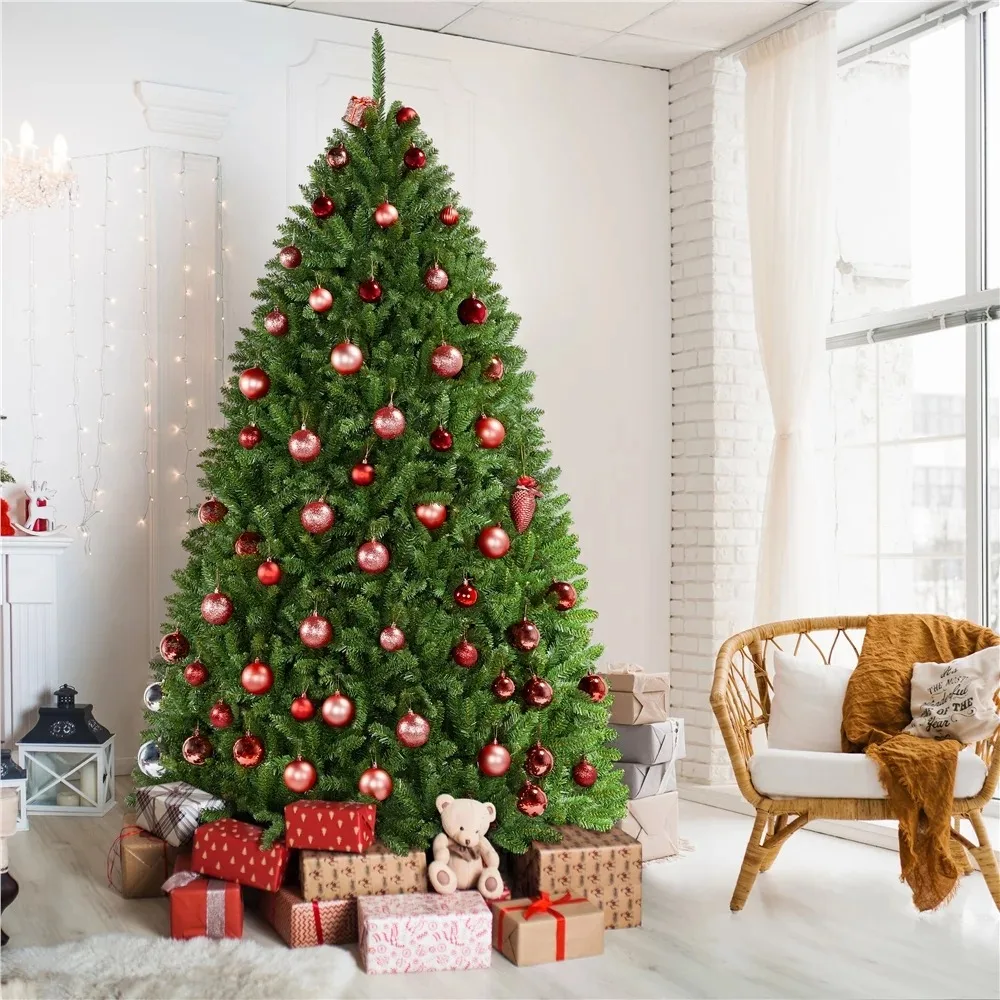 

7.5ft Ultra-Thick Artificial Christmas Tree Hinged Spruce Green Christmas Tree with Foldable Stand for Holiday Decoration