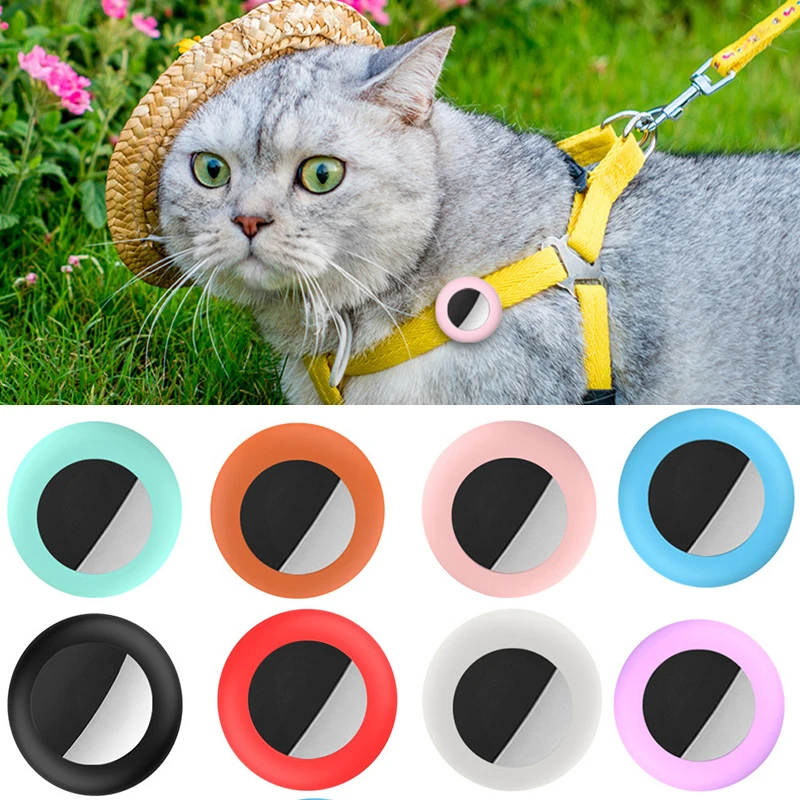 

New AirTag Silicone Dog Collar Protection Cover Solid Color Skin Case Shell Dog Cat Collar Tracker Protective Cute Pet Supplies