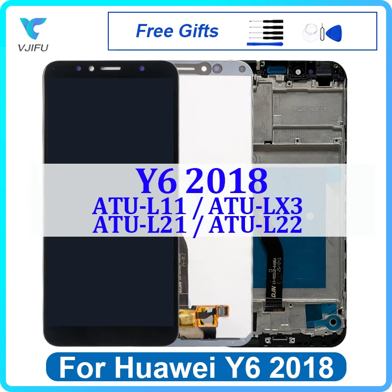 ЖК-дисплей 5,7 'для Huawei Y6 2018, сенсорный экран для Huawei Y6 Prime 2018, дигитайзер в сборе ATU L11 L21 L22 LX1 LX3, замена