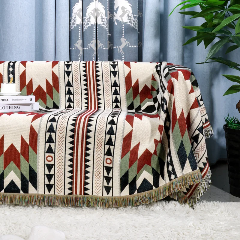 

Европейское геометрическое одеяло для кемпинга, коврик для пикника, скатерть, жаккардовый гобелен, многофункциональное одеяло для дивана, оформление отелей