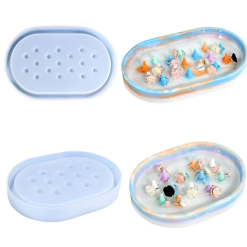 

Ring Storage Tray Concrete Mold Ring Holder Resin Mold Home Concrete Jewelry Display Stand Mold Plaster Jewelry Organizer Craft