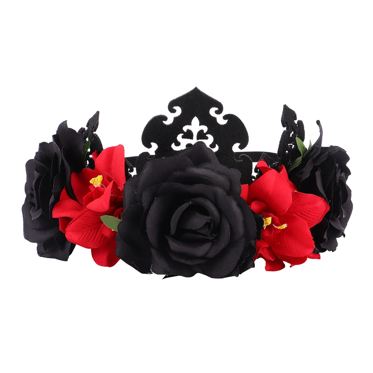 Halloween Wreath Floral Flower Headband Headdress Costumes Photo Women Rose Headpiece Fabric Miss