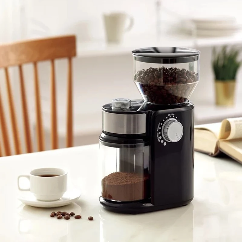 Burr Coffee Grinder, Electric Adjustable Burr Mill with 18 Precise Grind Setting for 2-12 Cup, Black enlarge