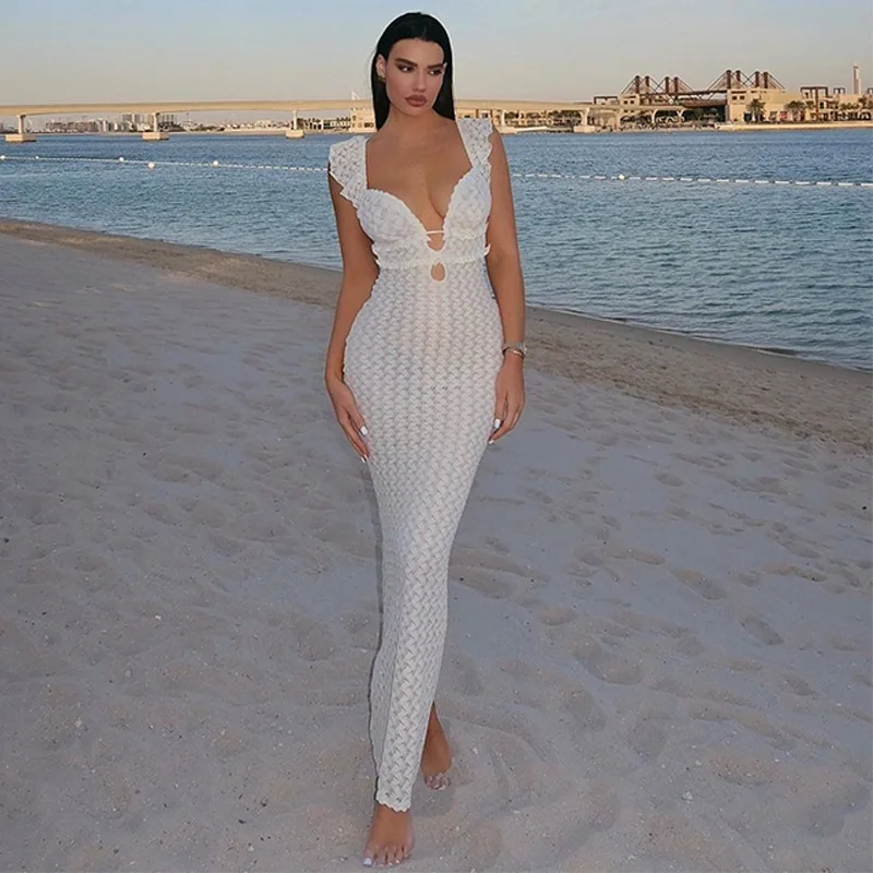 EINY Женское трикотажное платье с открытой спиной однотонное элегантное