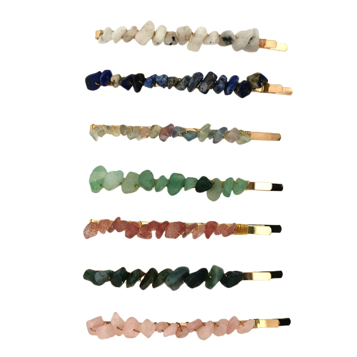 

Hair Grips Accessories for women Girl Handmade Chip Gemstone Barrettes Clip Pin Crystal Bobby hairpin Girls Headwear