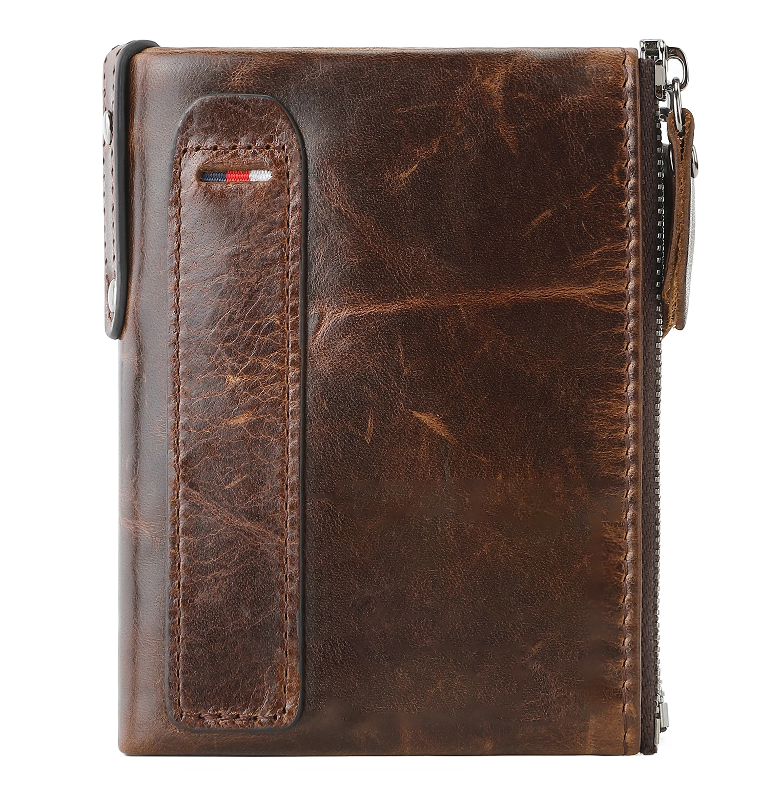 

Короткий кошелек Royal Bagger для мужчин, винтажный бумажник из натуральной воловьей кожи с кармашком для мелочи, 1296