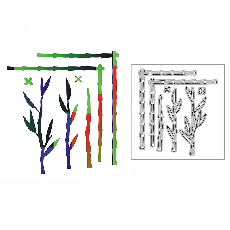 

Новинка форма для рельефного тиснения с зелеными бамбуковыми листьями 2021 металлические пресс-формы для рукоделия декоративный Скрапбукинг альбом открытки без штампов