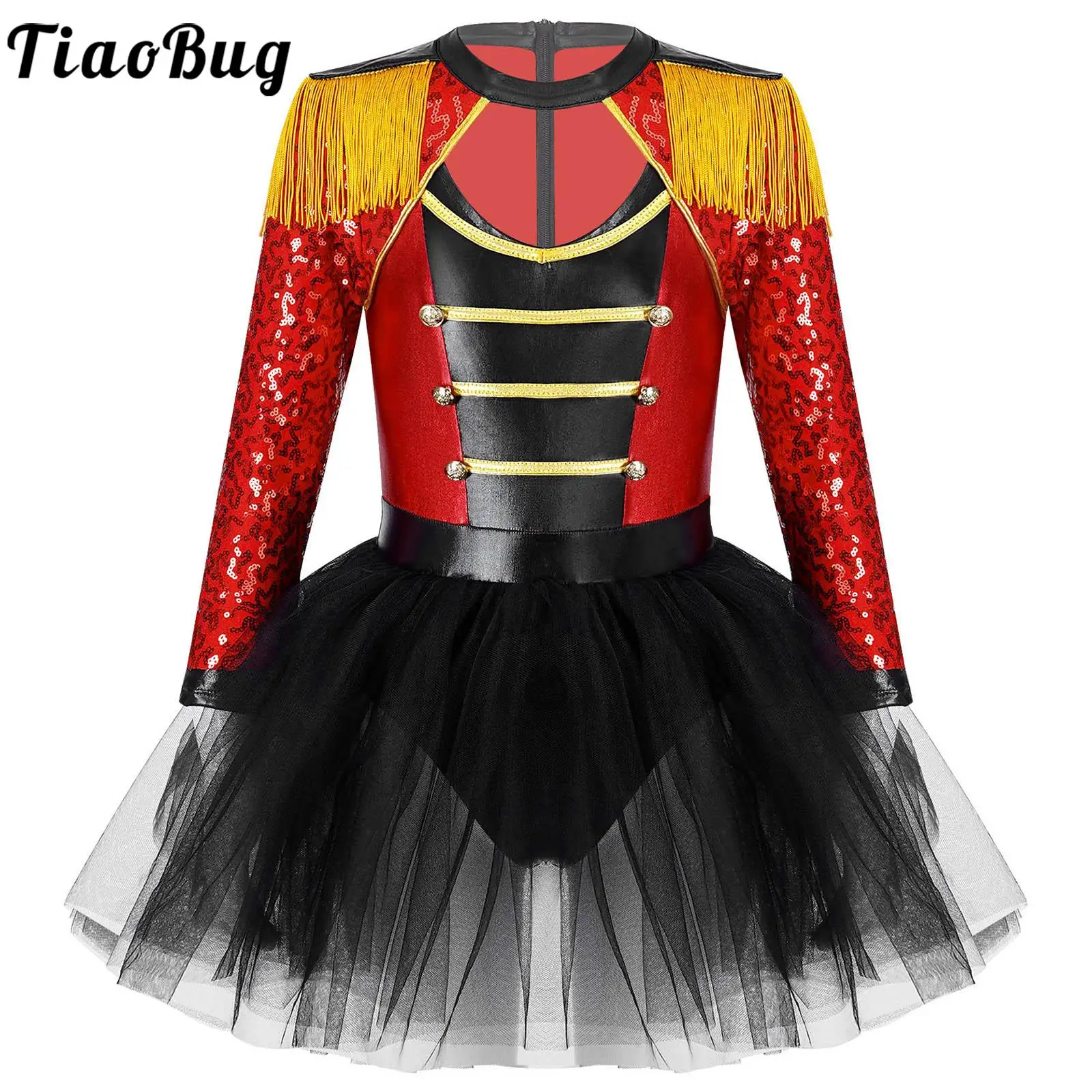 

Детский костюм-пачка Tiaobug с длинными рукавами, блестками и кисточками