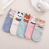 new spring and summer womens socks funny cute japanese cartoon kitten pattern boat socks low top cotton thin section hipster