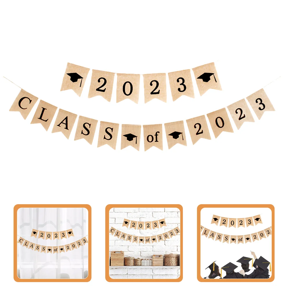 

Graduation Banner Party Grad Sign Happy New Year Congrats Backdrop Hanging College Garland Supplies 2023