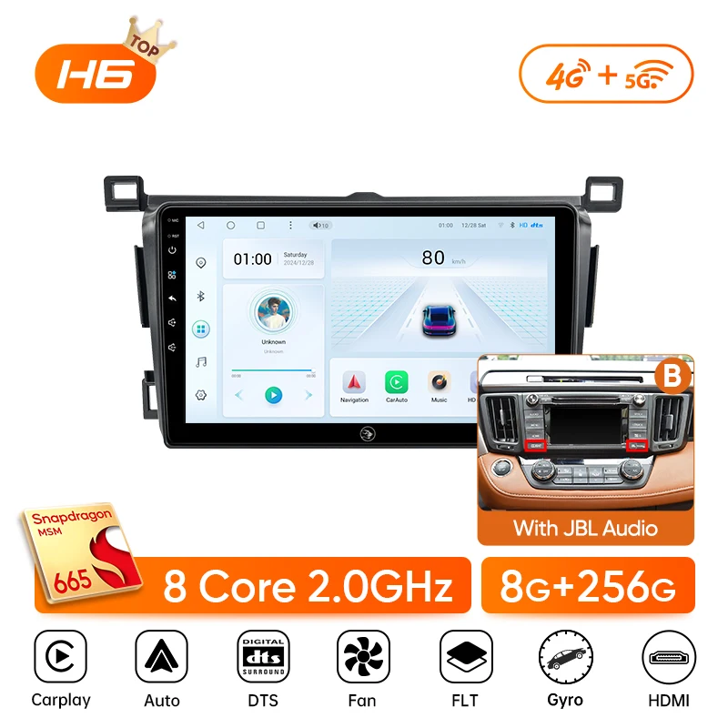 

Автомобильное радио Ainavi для Toyota RAV4 2013 2014 2015 2016 2017 2018 2019 XA40 RHD Android 13 Auto Wireless Carplay Автомобильный мультимедийный DIN