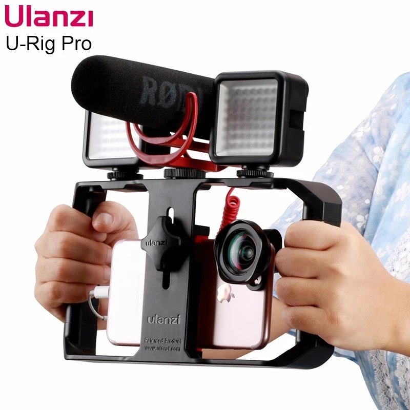 

Ulanzi U-Rig Pro Camera Cage Handheld Bracket Video Rig Filmmaking Case Handheld Phone Video Stabilizer Grip for Smartphone