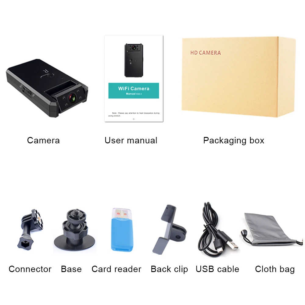 WD6 Mini Camera WiFi 1080P HD Wireless IP Micro Remote Monitor Tiny Video Recorder Motion-Detection Cam Night | Электроника