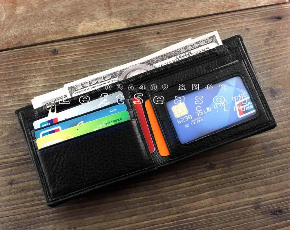 Высококачественный мужской кошелек из натуральной кожи с отделением для карт и