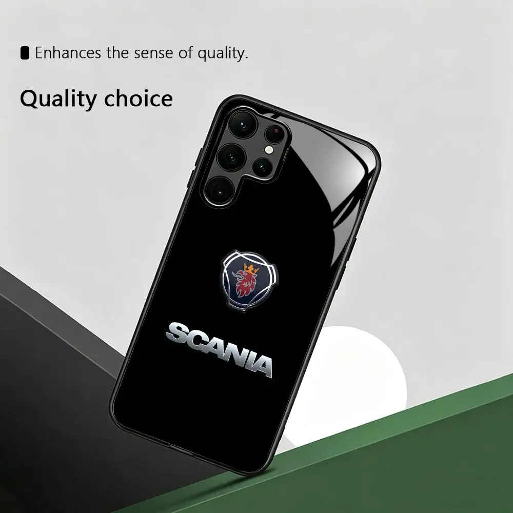 Фото Элитный чехол для телефона Scania V8 для Samsung S26 S25 S24 S23 S22 S21 S20 Plus Ultra Note20, стеклянный магнитный чехол №5