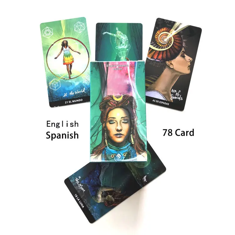 

78Card English Spanish language Tarot Oracle Cards Fate Divination Board Game Tarot And A Variety Tarot Paper Guide Book