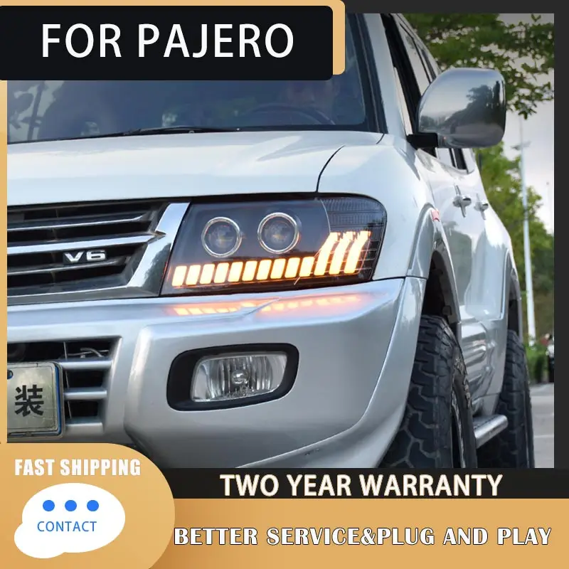 

Автомобильные фары для Pajero V73 V75 V77 2000-2012 светодиодный Автомобильная фара в сборе LHD и RHD версия динамический сигнал анимация DRL