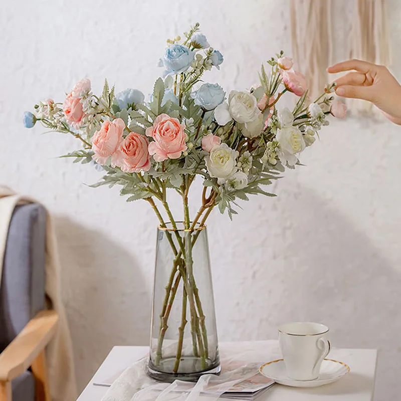 

7 Heads Artificial Flowers Bouquet Silk Rose Wedding Garden Home Party Decor