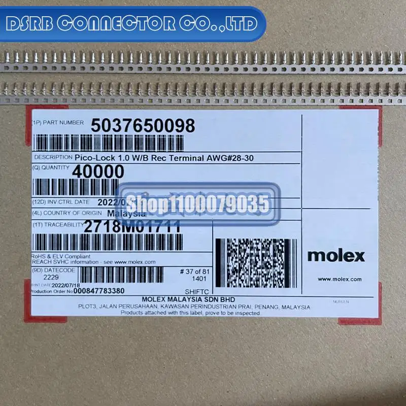 

40000 шт./партия, новые и оригинальные 503765-0098 5037650098